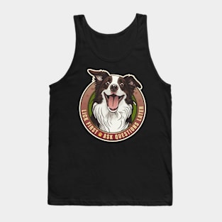 Lick First Border Collie Design Tank Top